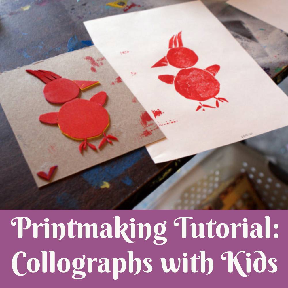 Make Collographs with kids with Moon and Hare Studio