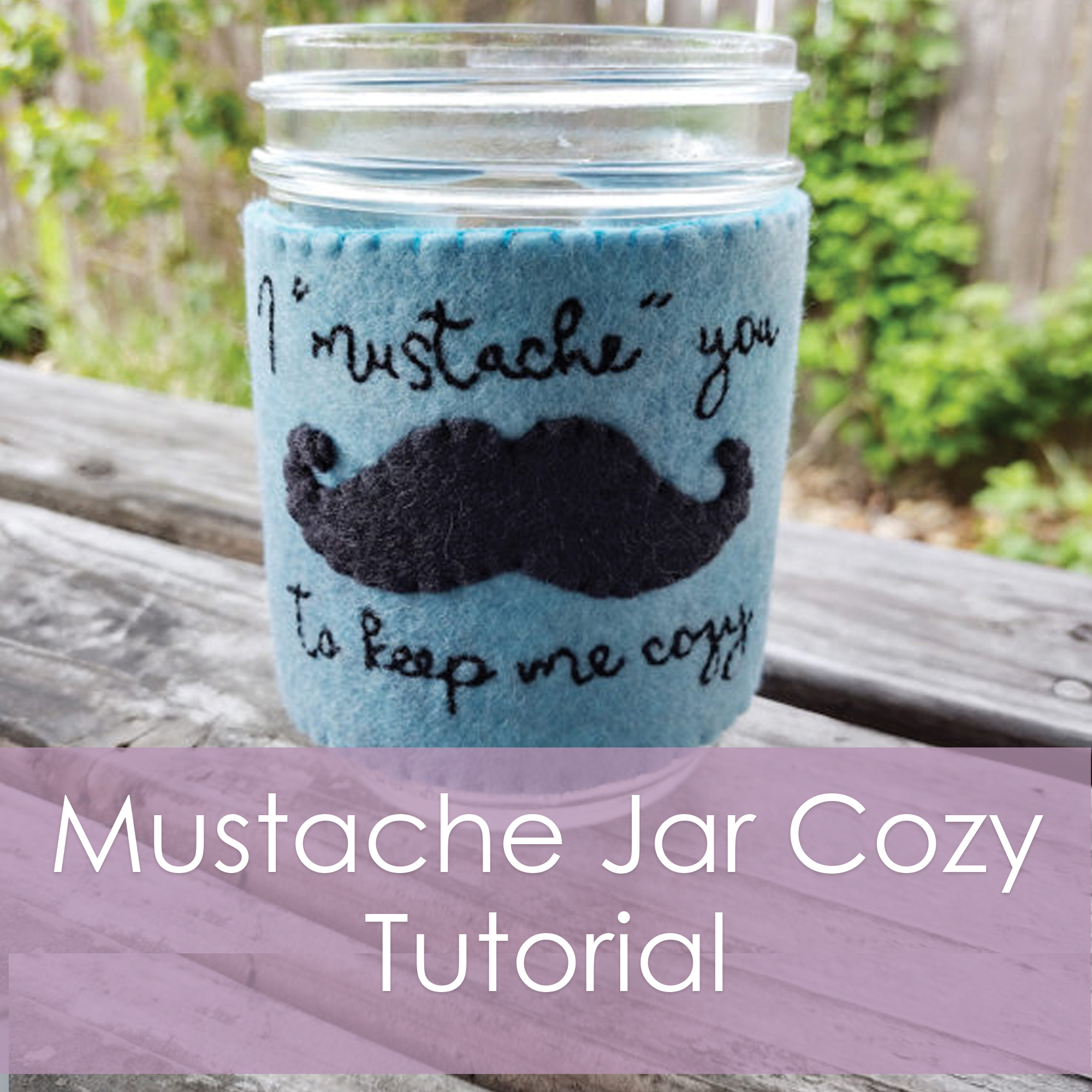 Mustache Jar Cozy Tutorial - from Moon & Hare Studio