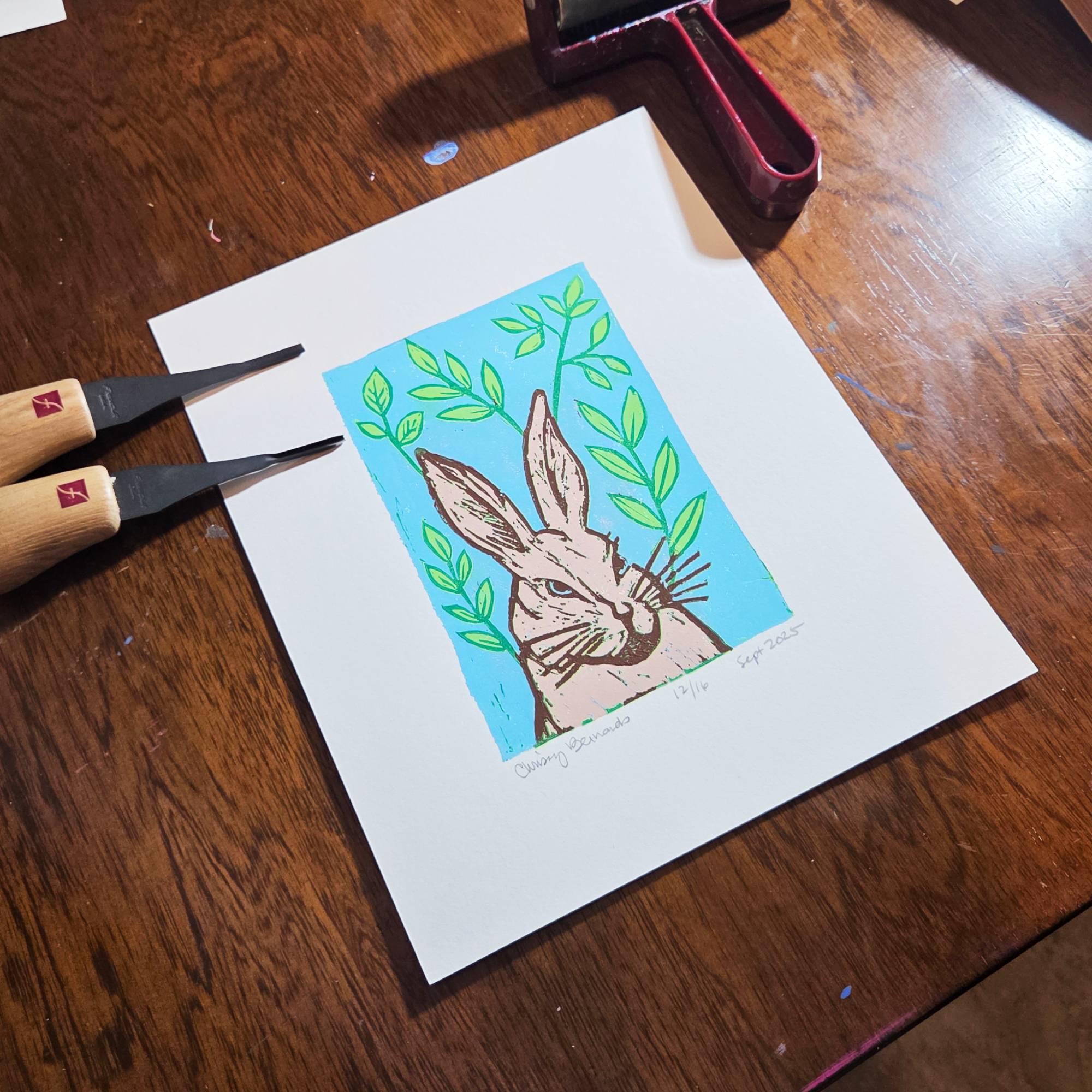 Rabbit Block Print - Image 2