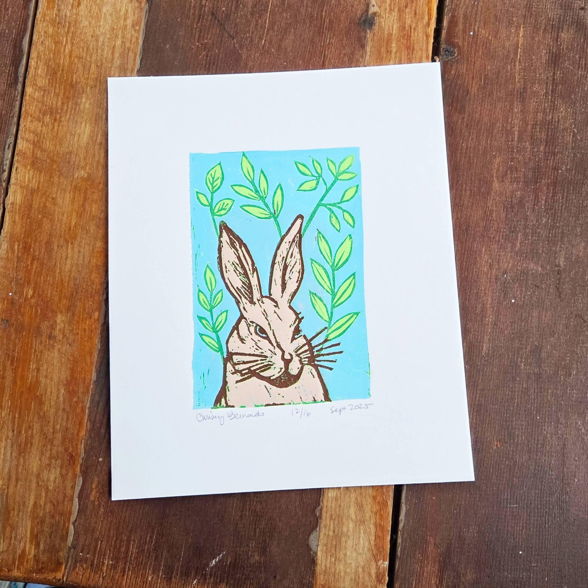 Rabbit Block Print