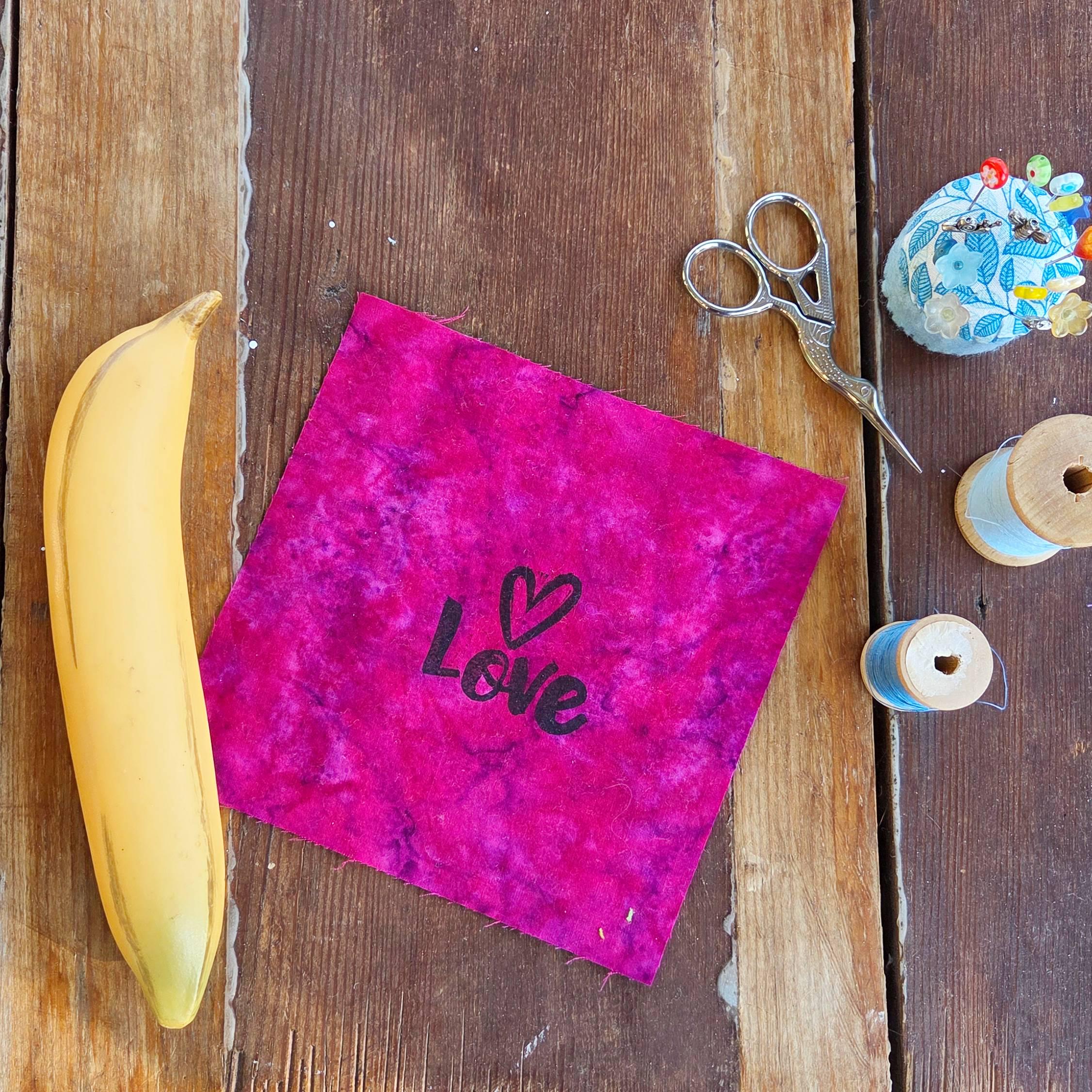 Block Printed LOVE Patch - Image 2