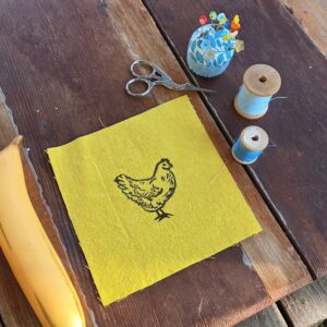 Block Printed Chicken Patch