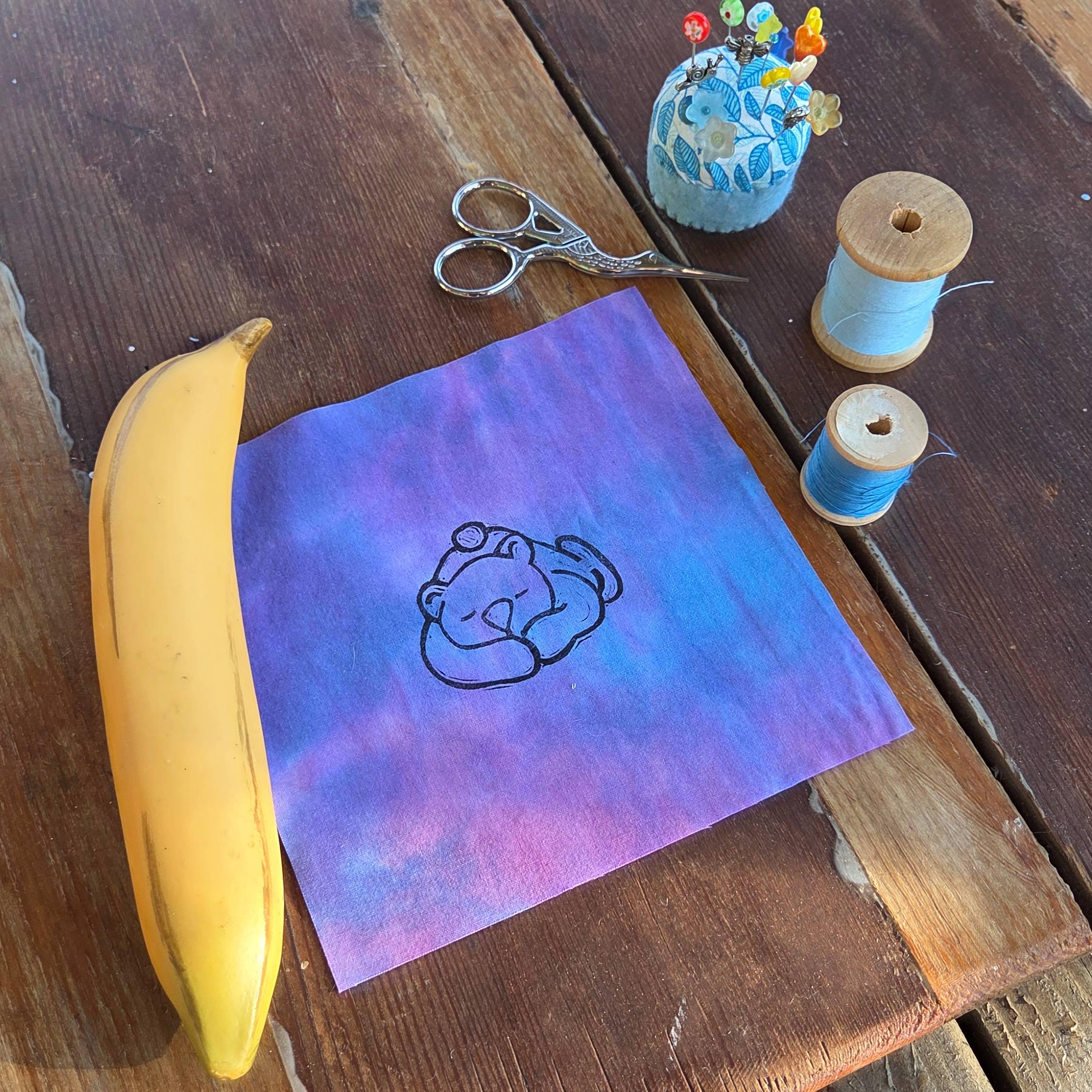 Block Printed Teddy Bear Patch - Image 2