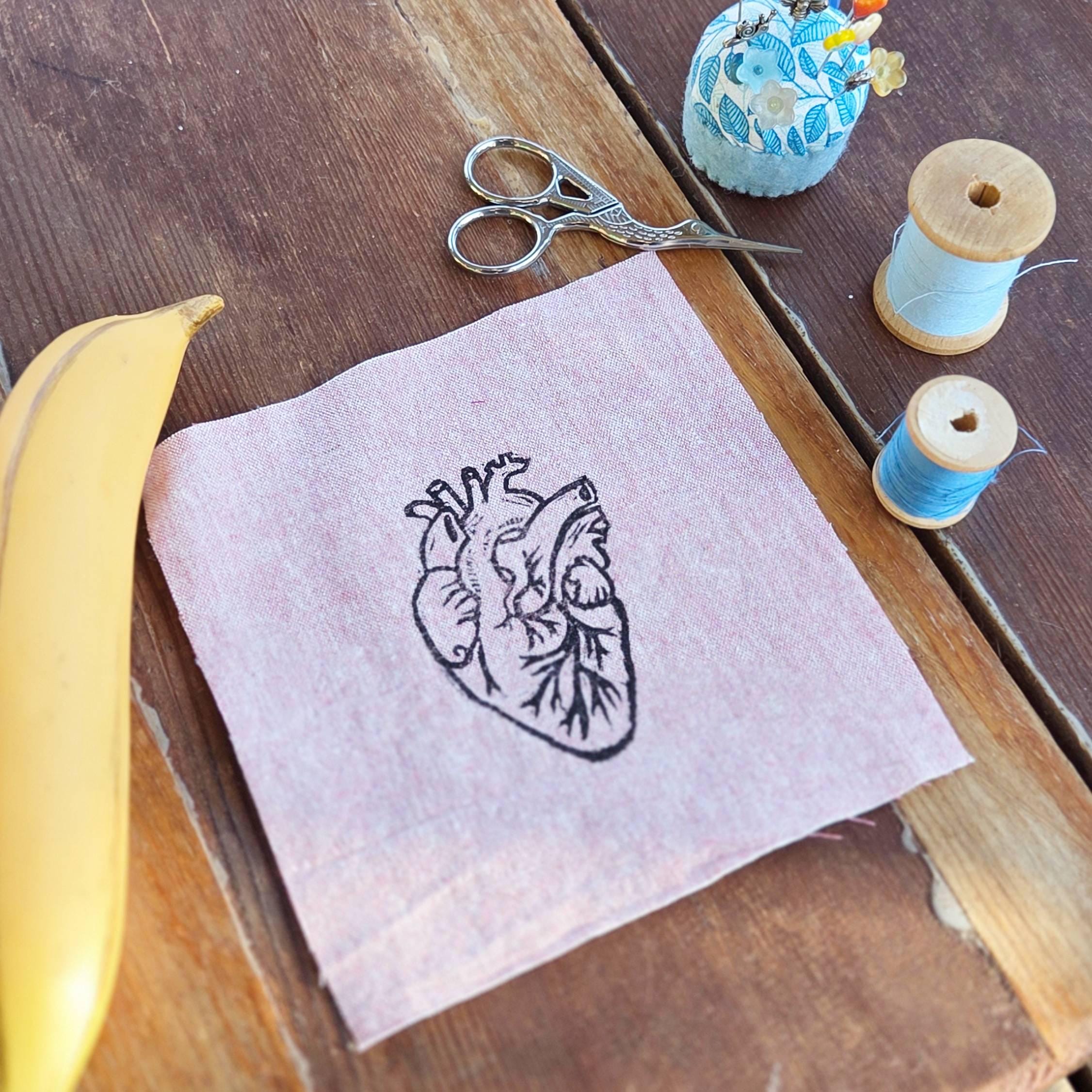 Block Printed Anatomical Heart Patch