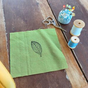 Block Printed Leaf Patch