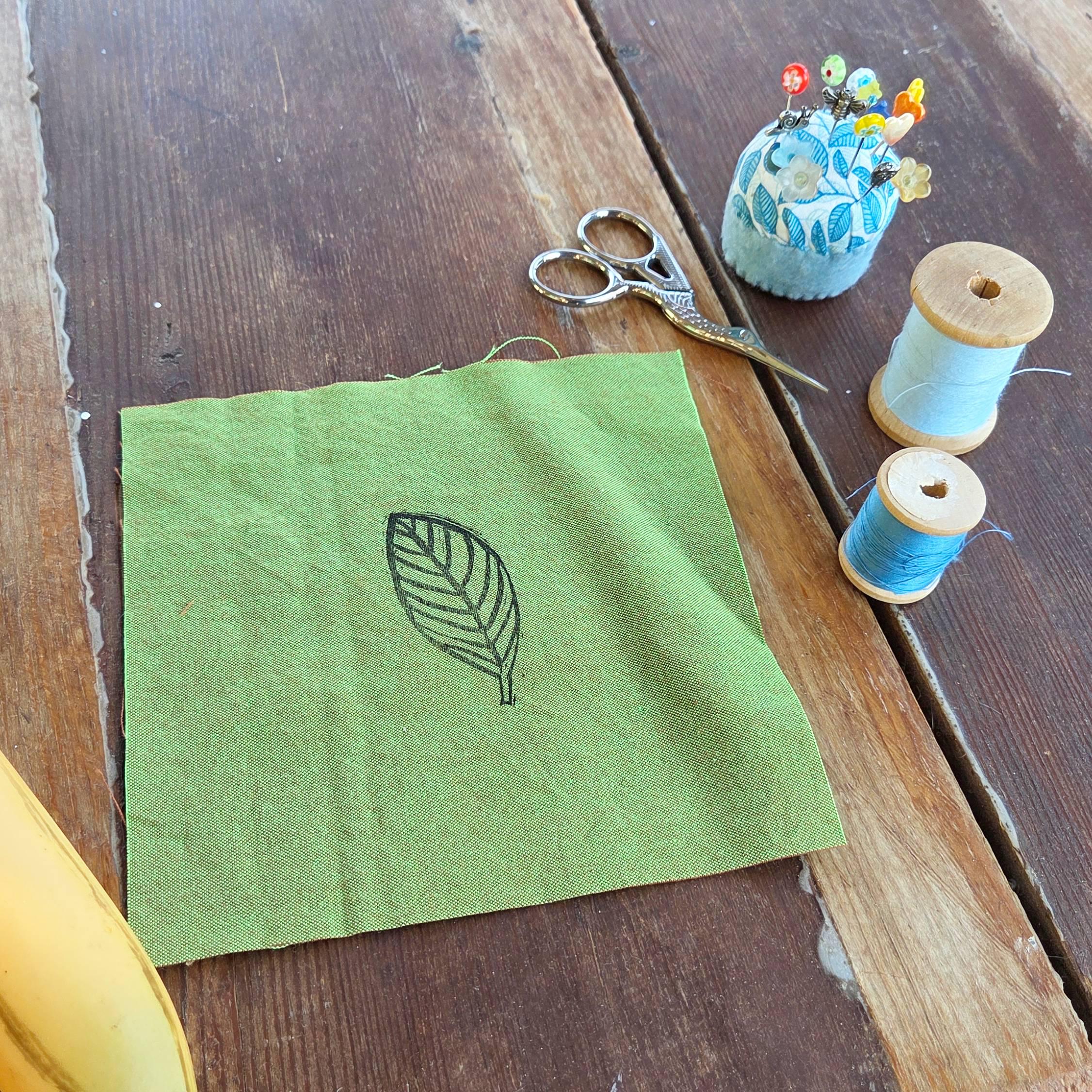 Block Printed Leaf Patch