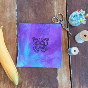 Block Printed Butterfly Patch