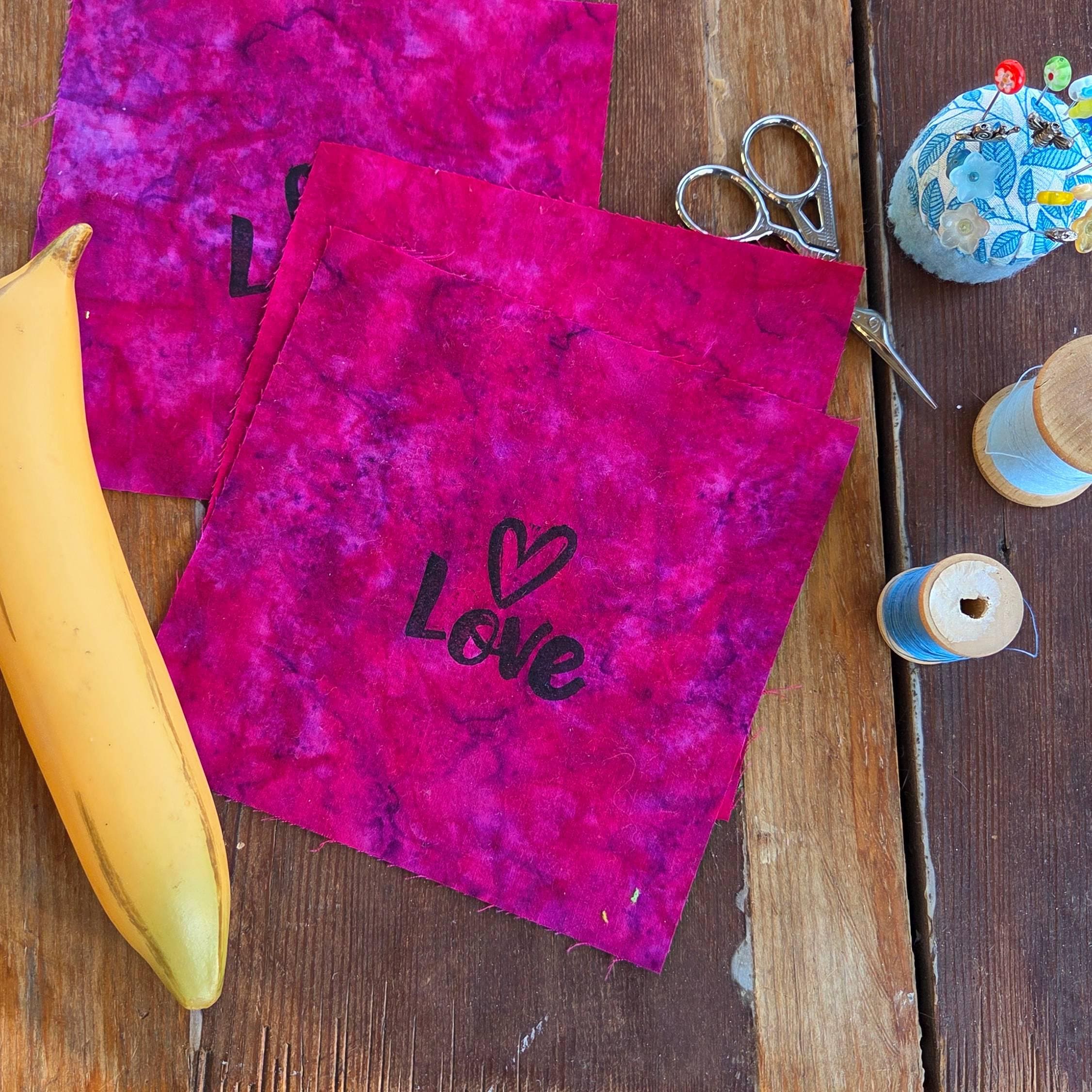 Block Printed LOVE Patch