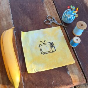 Block Printed Vintage Television Patch