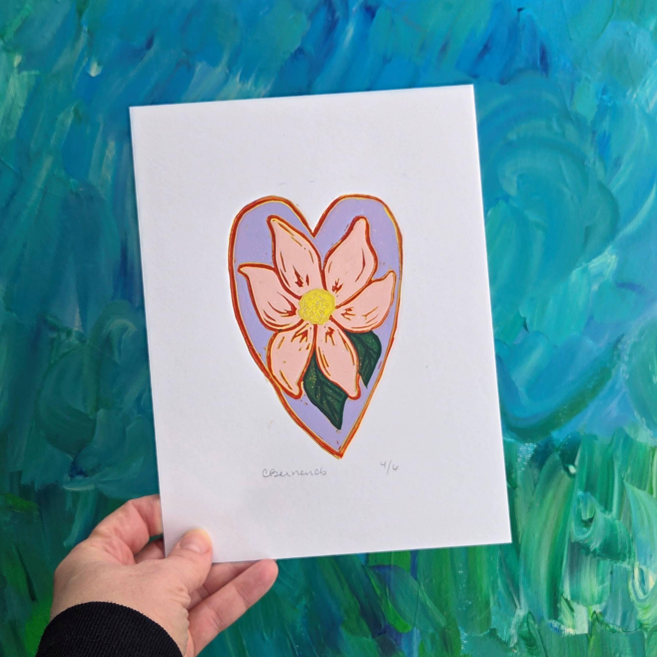 Heart Reduction Lino Print - Image 2
