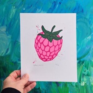 Raspberry Reduction Lino Print