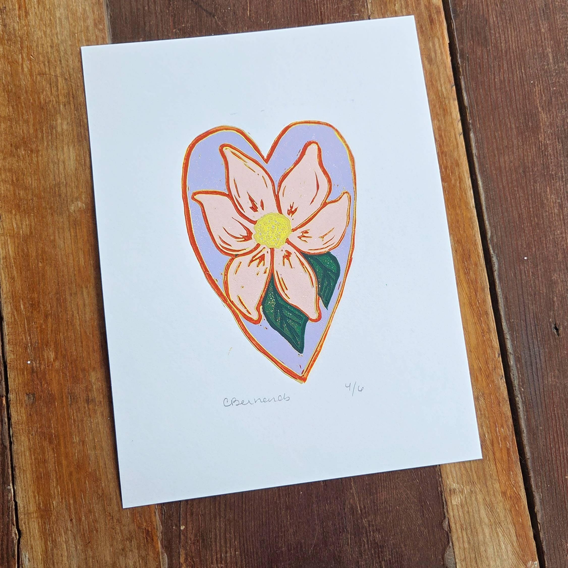 Heart Reduction Lino Print - Image 3