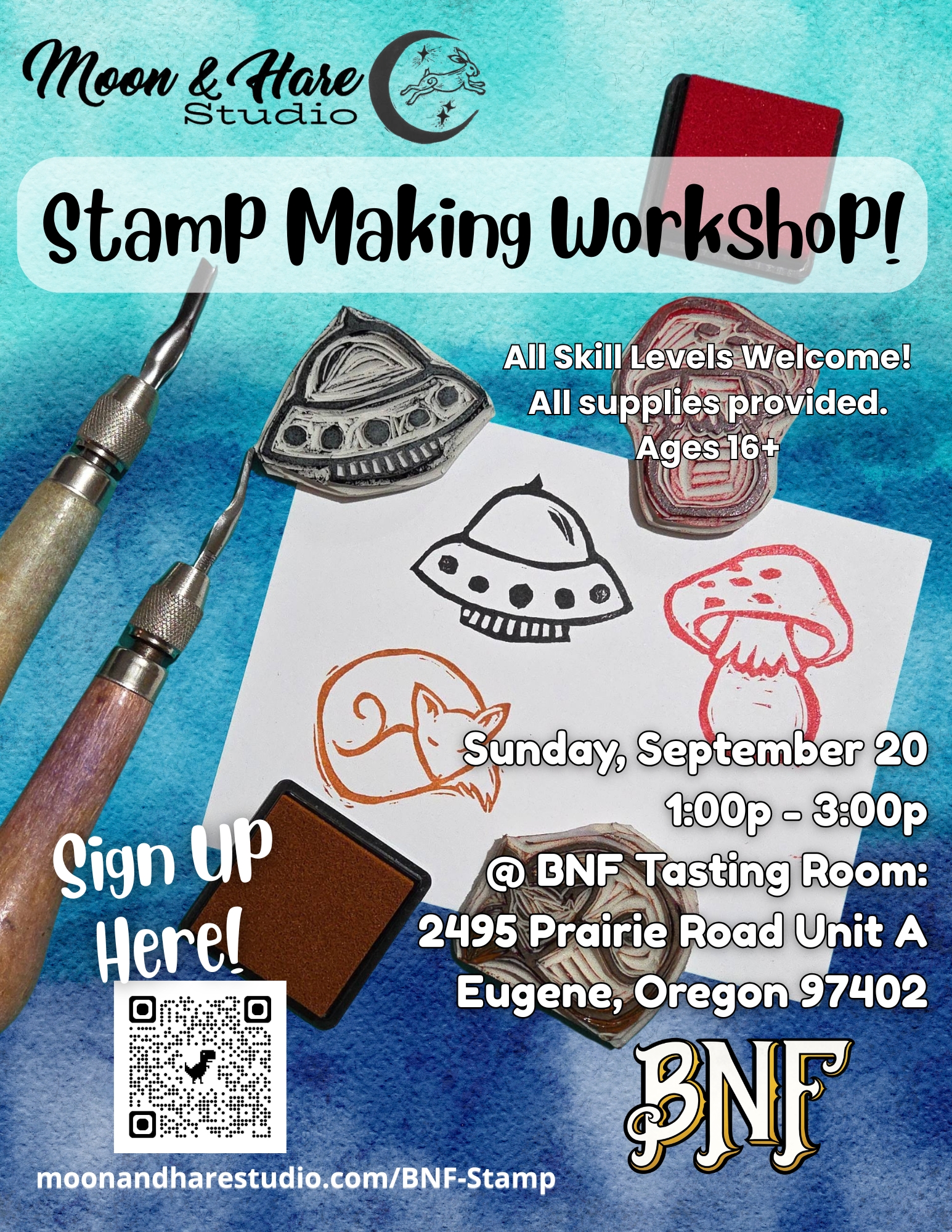 Stamp Making at BNF Taproom - with Moon & Hare Studio